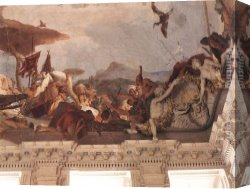 Apollo Canvas Paintings - Apollo and the Continents [detail 3] by Giovanni Battista Tiepolo